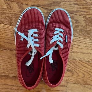 Red corduroy vans